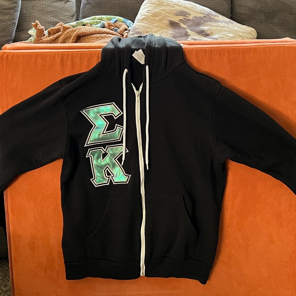 Iridescent Sigma Kappa letters, zip up hoodie